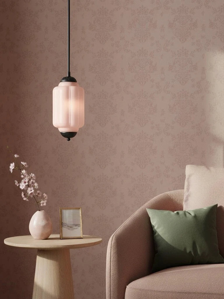 Pendant Lamp Glass Shade & Metal Trim
