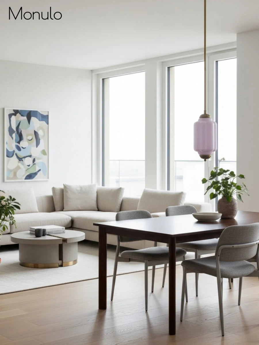 Pendant Lamp Glass Shade & Metal Trim