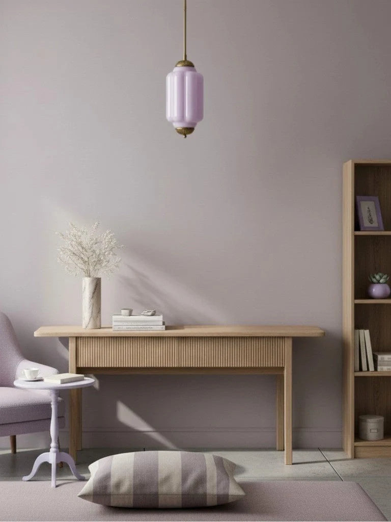 Pendant Lamp Glass Shade & Metal Trim