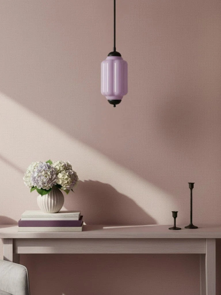 Pendant Lamp Glass Shade & Metal Trim