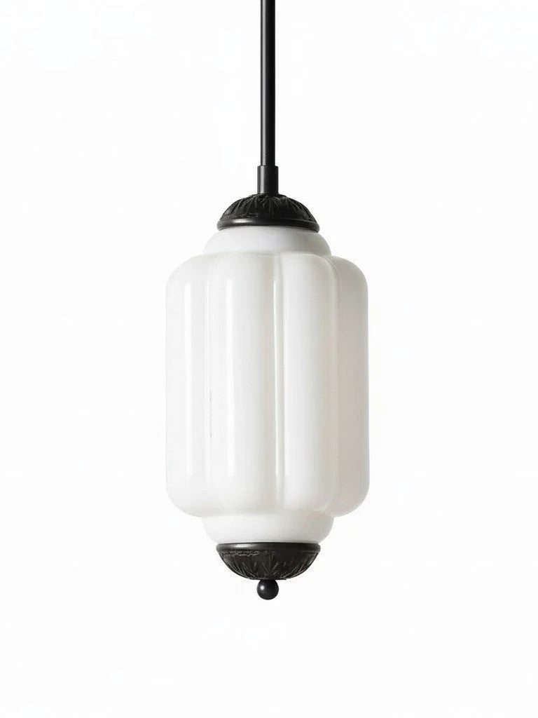 Pendant Lamp Glass Shade & Metal Trim