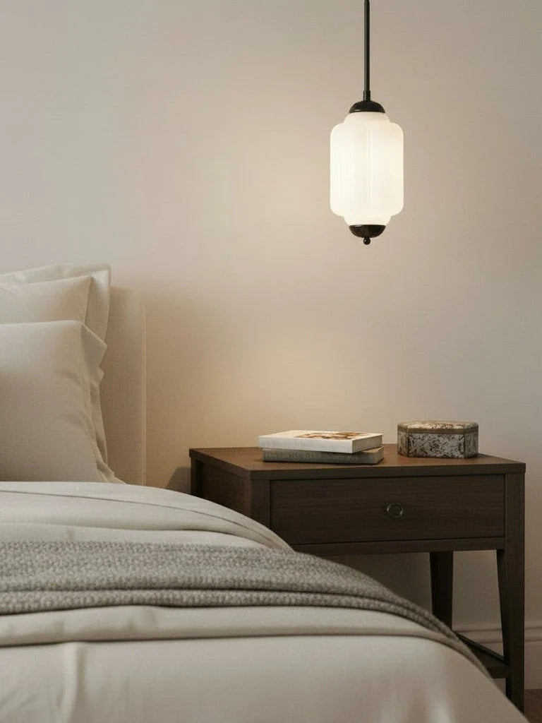 Pendant Lamp Glass Shade & Metal Trim