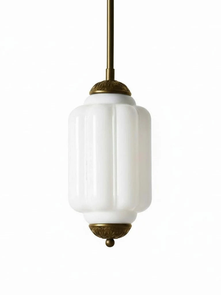 Pendant Lamp Glass Shade & Metal Trim