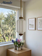 Pendant Lamp Glass Shade & Metal Trim