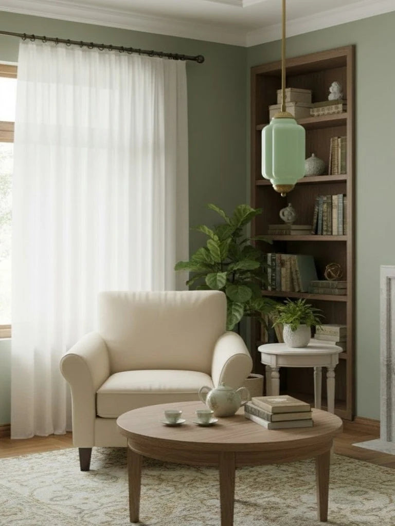 Pendant Lamp Glass Shade & Metal Trim