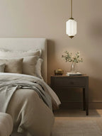 Pendant Lamp Glass Shade & Metal Trim