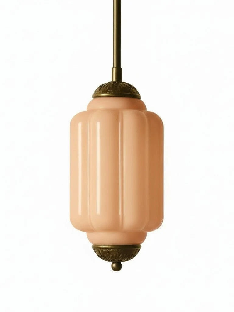 Pendant Lamp Glass Shade & Metal Trim