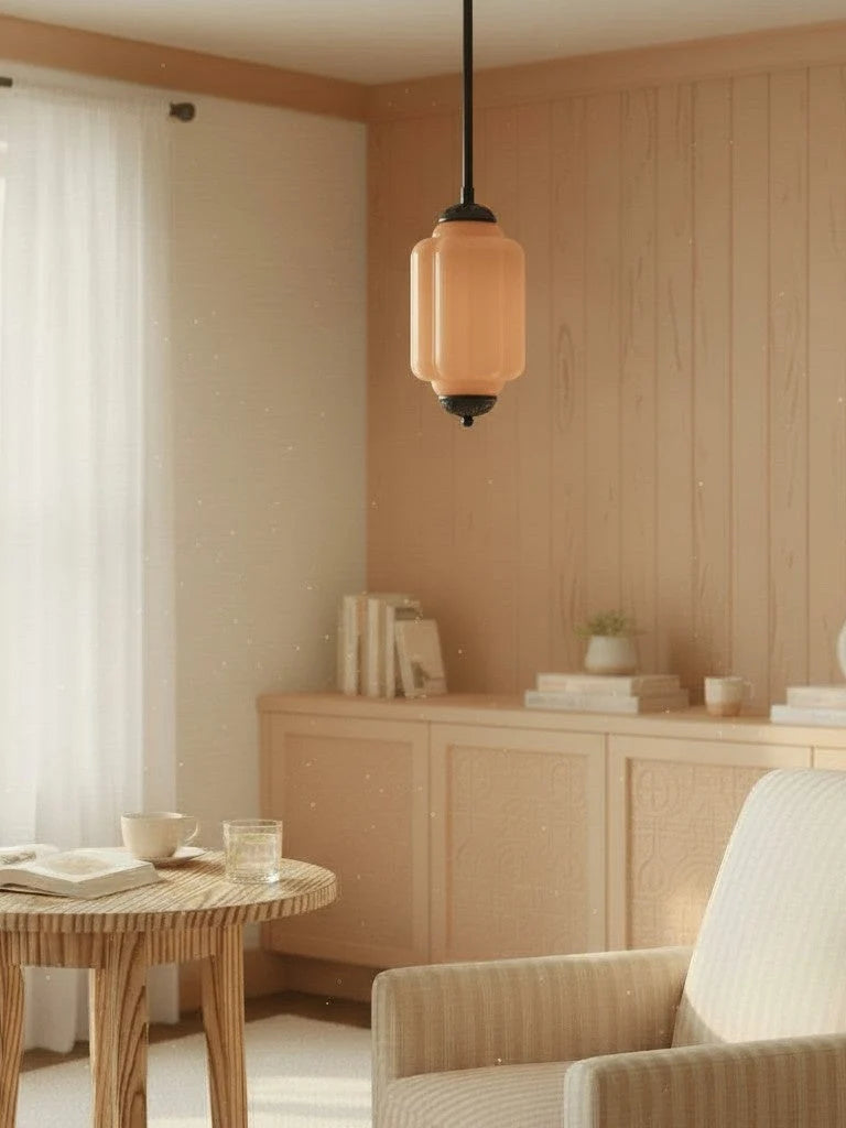 Pendant Lamp Glass Shade & Metal Trim
