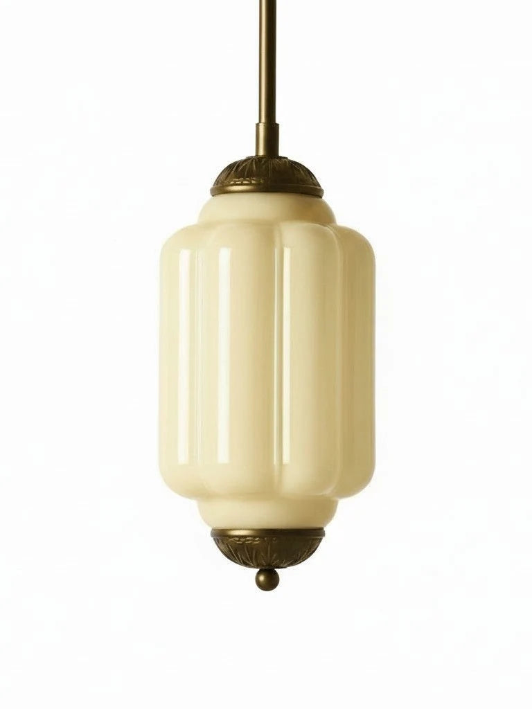 Pendant Lamp Glass Shade & Metal Trim