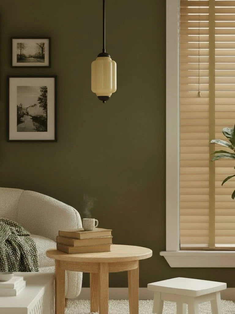 Pendant Lamp Glass Shade & Metal Trim