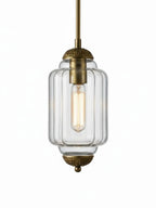 Pendant Lamp Glass Shade & Metal Trim