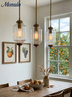 Pendant Lamp Glass Shade & Metal Trim