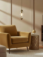 Pendant Lamp Glass Shade & Metal Trim