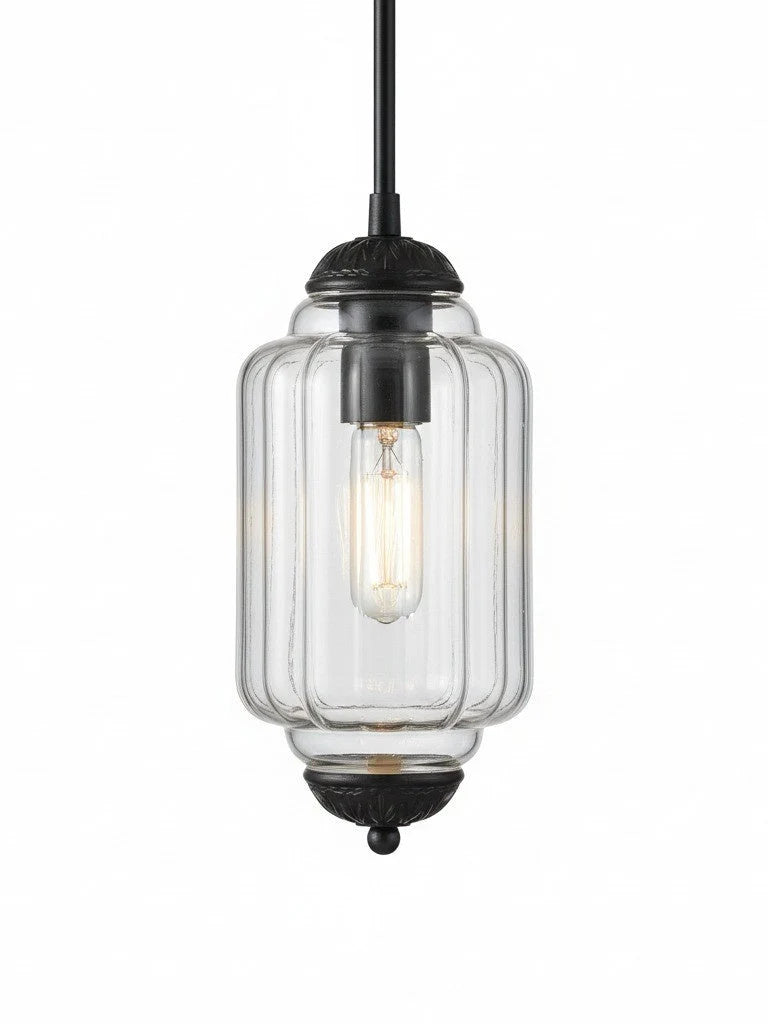 Pendant Lamp Glass Shade & Metal Trim