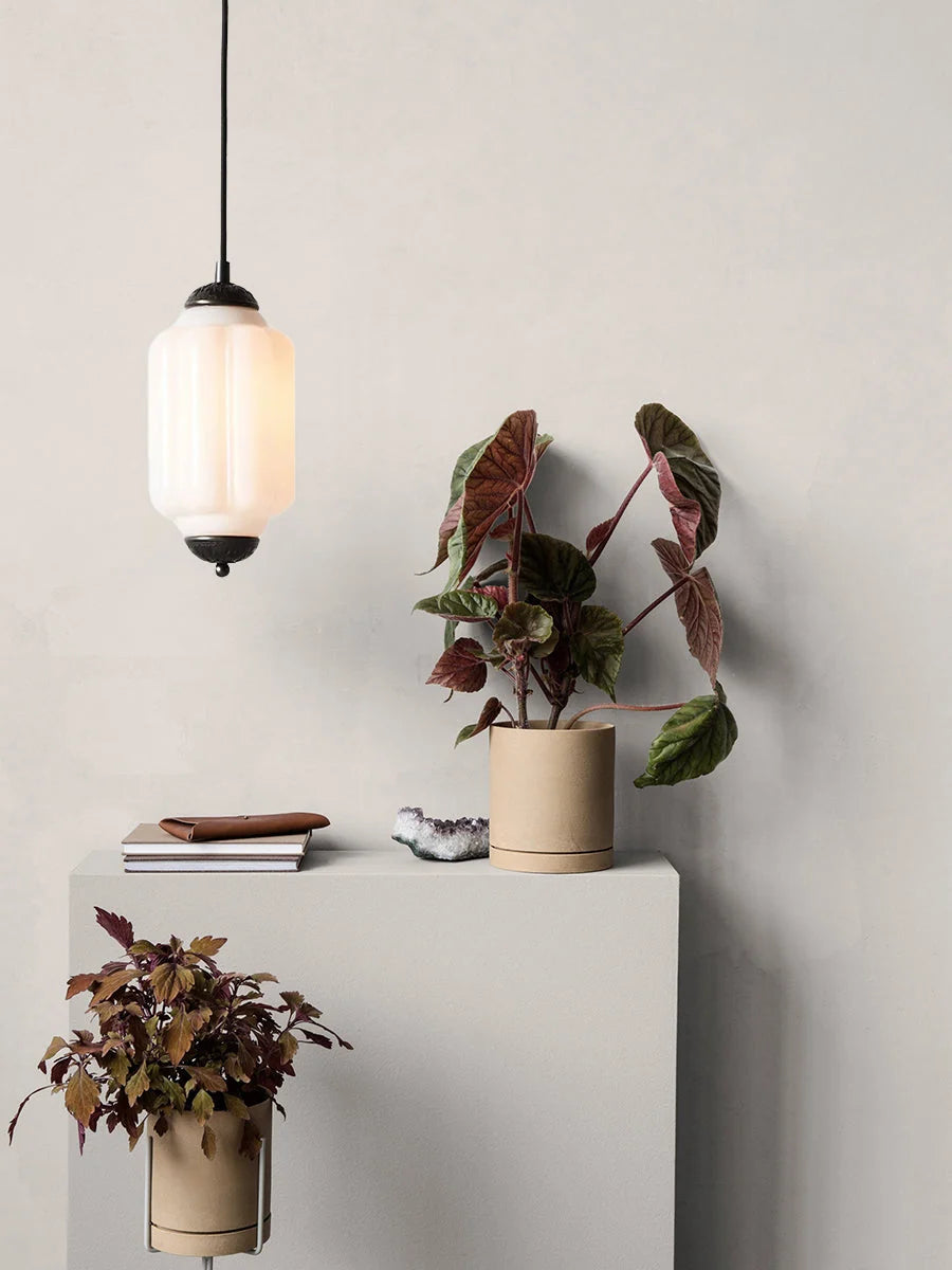 Pendant Lamp Glass Shade & Metal Trim