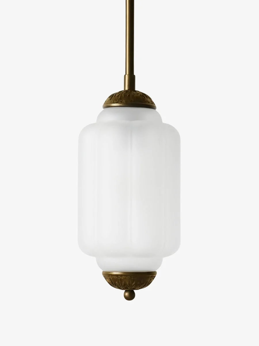Pendant Lamp Glass Shade & Metal Trim