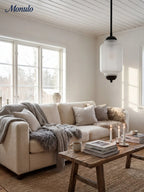 Pendant Lamp Glass Shade & Metal Trim