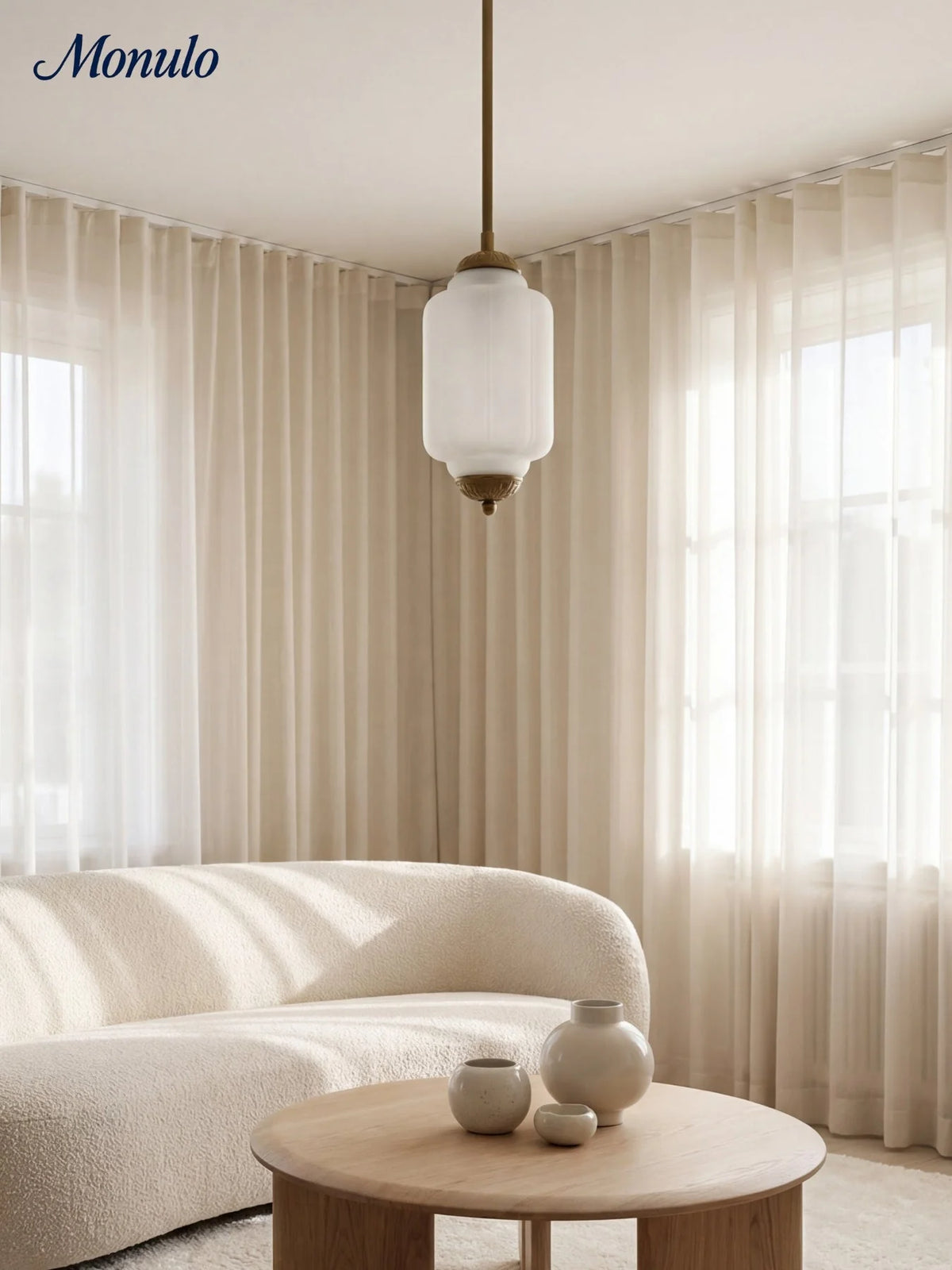 Pendant Lamp Glass Shade & Metal Trim