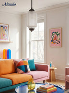 Pendant Lamp Glass Shade & Metal Trim