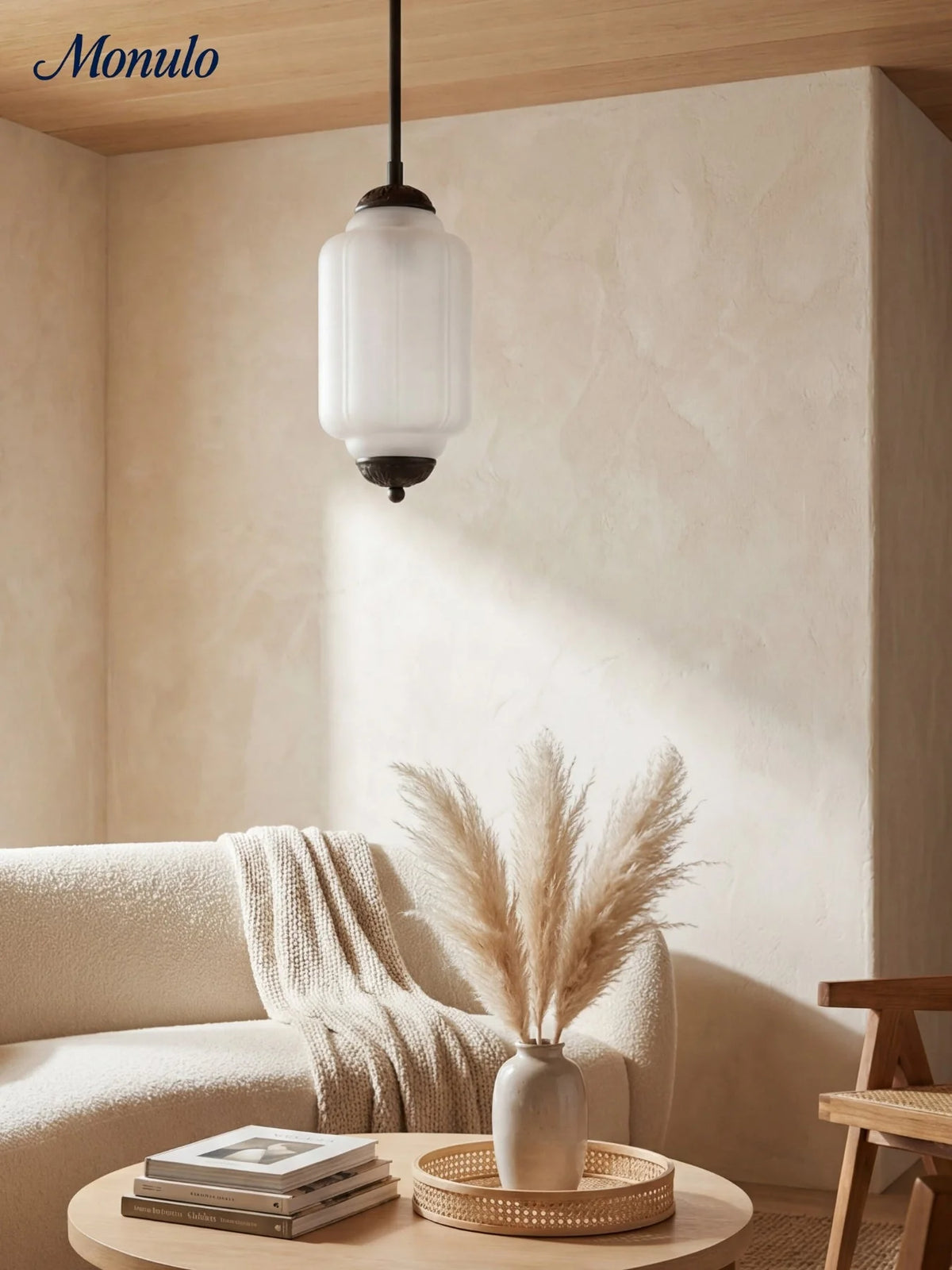 Pendant Lamp Glass Shade & Metal Trim