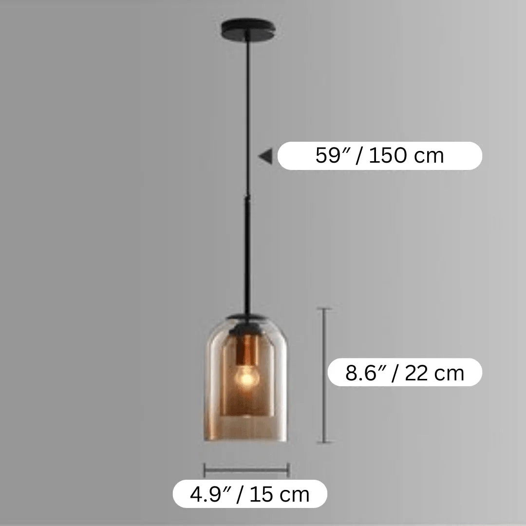 Pendant Lamp Glass Shade Warm Ambient Glow