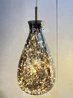 Pendant Lamp Gray Glass Starry Sky Copper Fixture