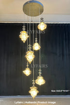 Pendant Lamp Gray Glass Starry Sky Copper Fixture