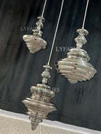Pendant Lamp Gray Glass Starry Sky Copper Fixture
