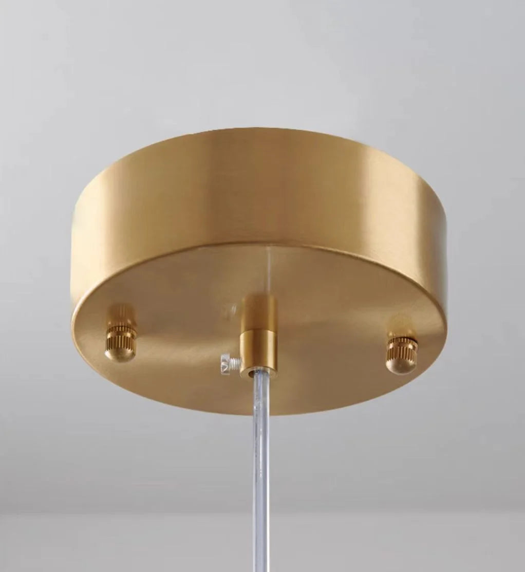 Pendant Lamp Gray Glass Starry Sky Copper Fixture
