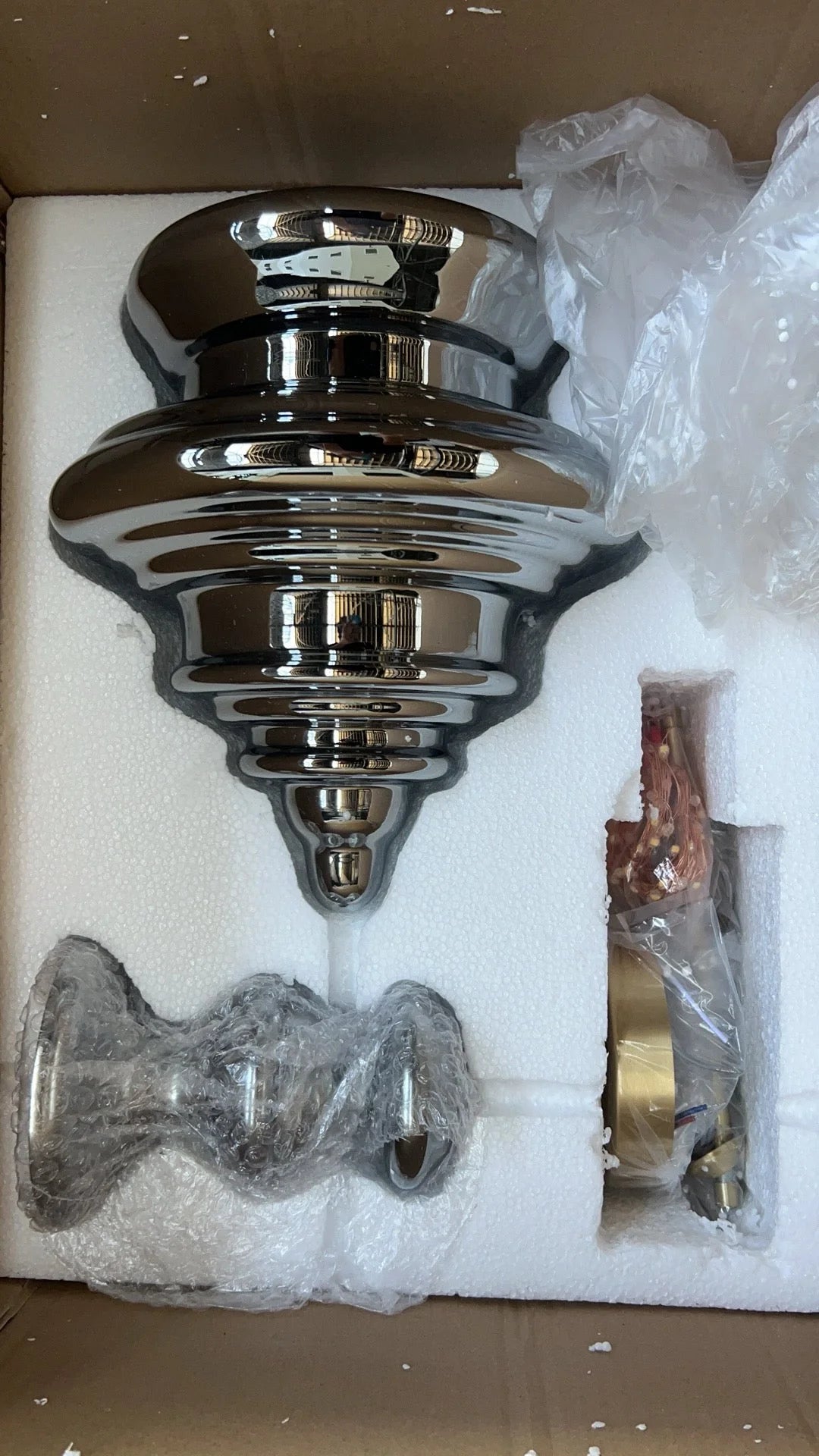 Pendant Lamp Gray Glass Starry Sky Copper Fixture