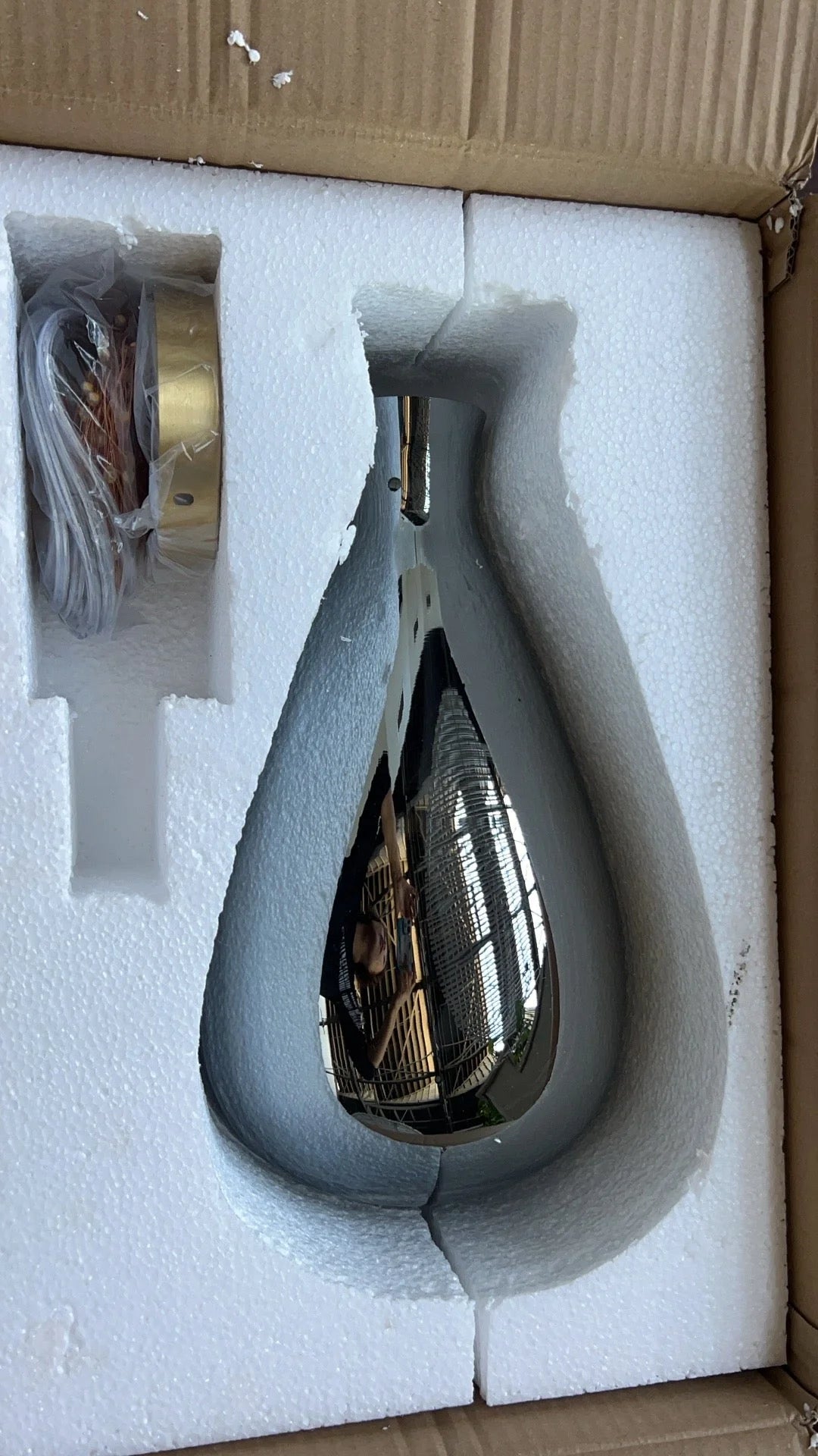 Pendant Lamp Gray Glass Starry Sky Copper Fixture