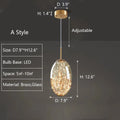 Pendant Lamp Gray Glass Starry Sky Copper Fixture