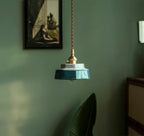 Pendant Lamp Hand-Painted Ceramic Copper Fitting & Warm LED
