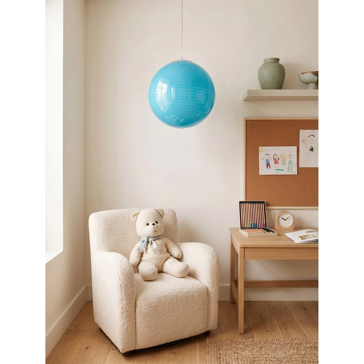 Pendant Lamp Handblown Glass Adjustable Height Dimmable
