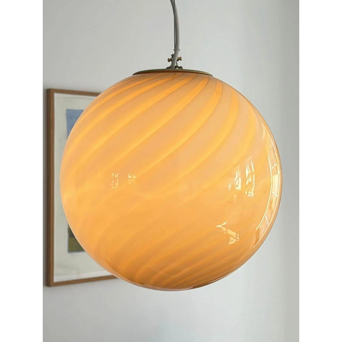 Pendant Lamp Handblown Glass Adjustable Height Dimmable