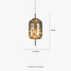 Pendant Lamp Handcrafted Smoky Glass Adjustable Cord