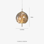 Pendant Lamp Handcrafted Smoky Glass Adjustable Cord