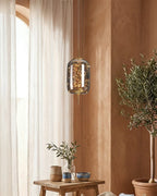 Pendant Lamp Handcrafted Smoky Glass Adjustable Cord