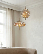 Pendant Lamp Handcrafted Smoky Glass Adjustable Cord