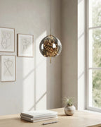 Pendant Lamp Handcrafted Smoky Glass Adjustable Cord