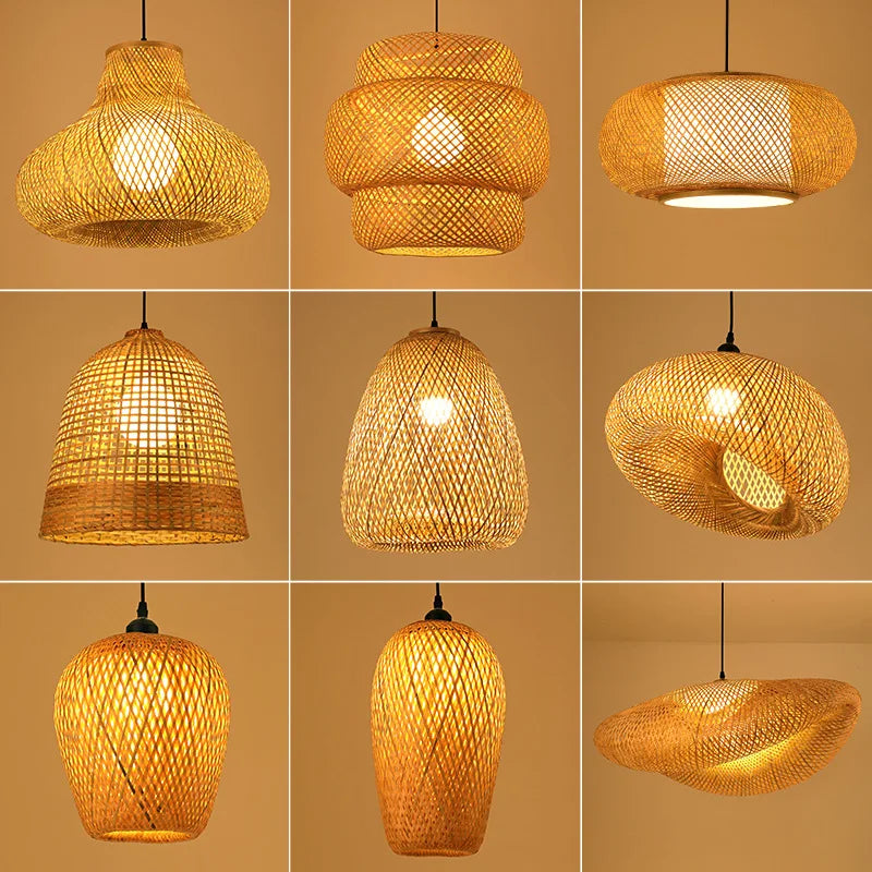 Pendant Lamp Handwoven Rattan Warm Ambient Lighting