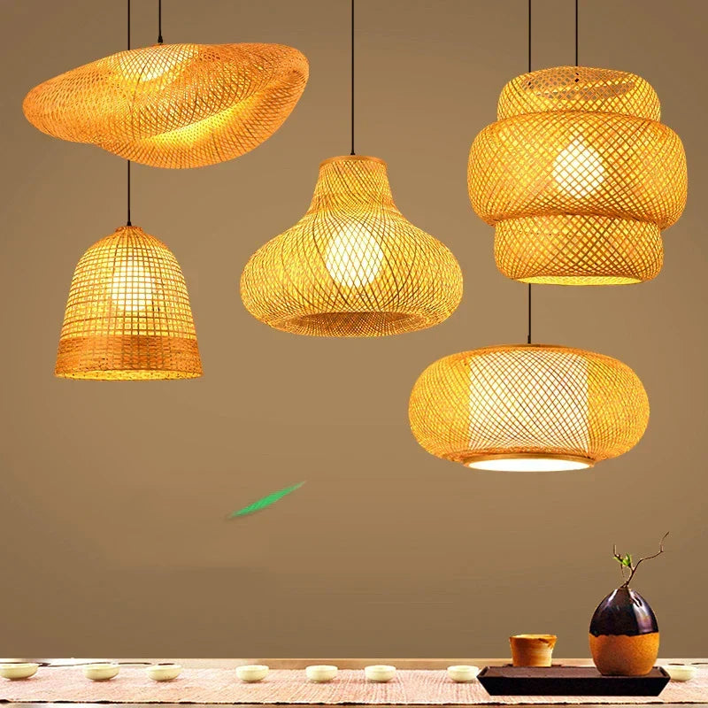Pendant Lamp Handwoven Rattan Warm Ambient Lighting