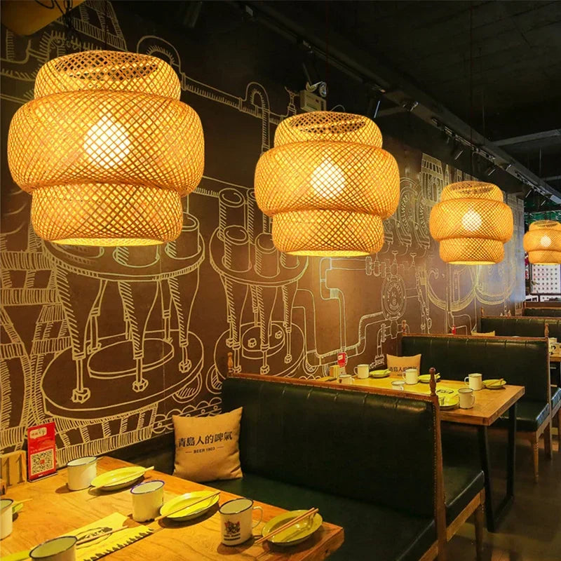 Pendant Lamp Handwoven Rattan Warm Ambient Lighting