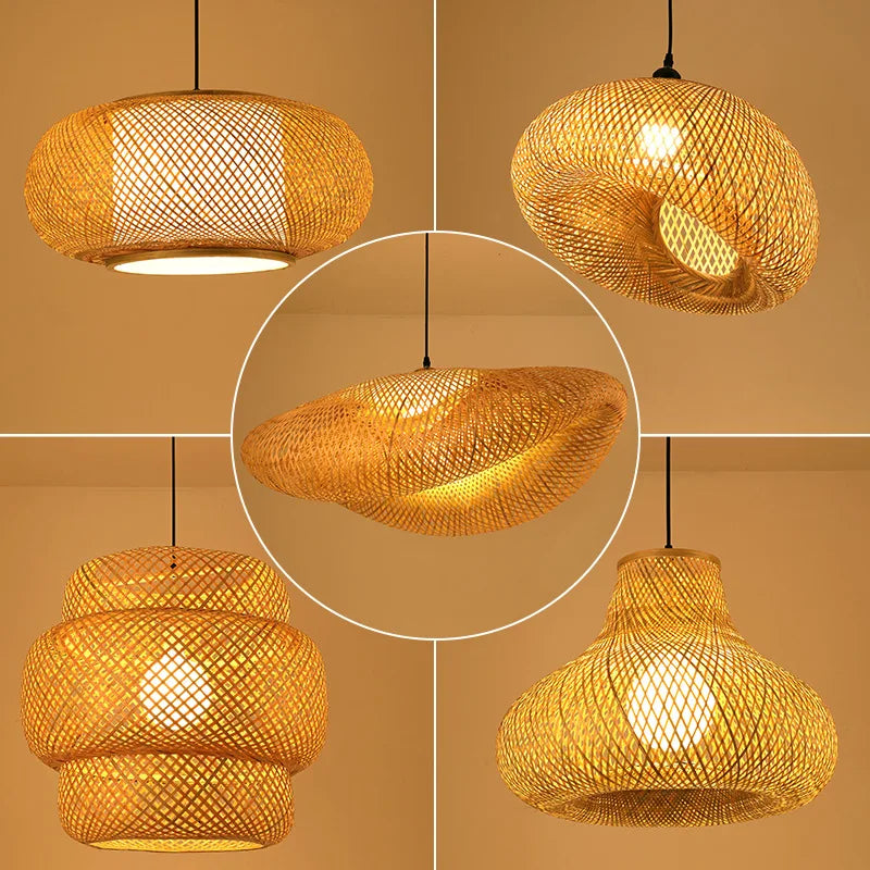 Pendant Lamp Handwoven Rattan Warm Ambient Lighting