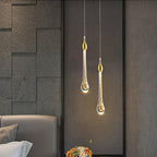 Pendant Lamp Integrated LED Clear Glass & Gold Finish