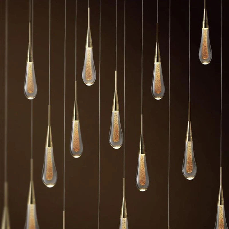 Pendant Lamp Integrated LED Clear Glass & Gold Finish
