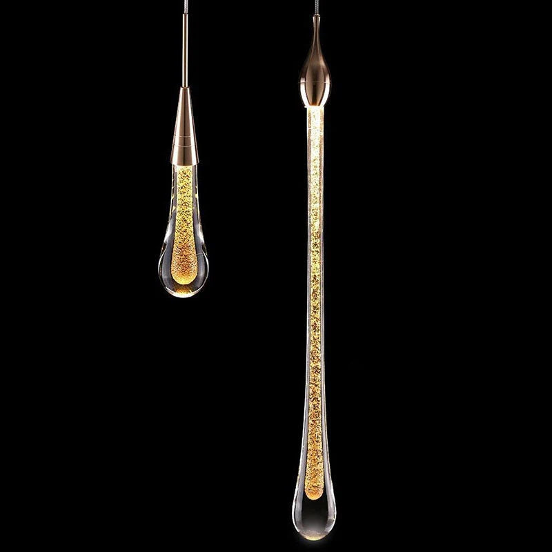Pendant Lamp Integrated LED Clear Glass & Gold Finish