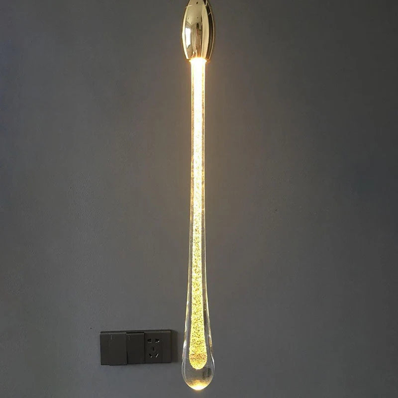 Pendant Lamp Integrated LED Clear Glass & Gold Finish