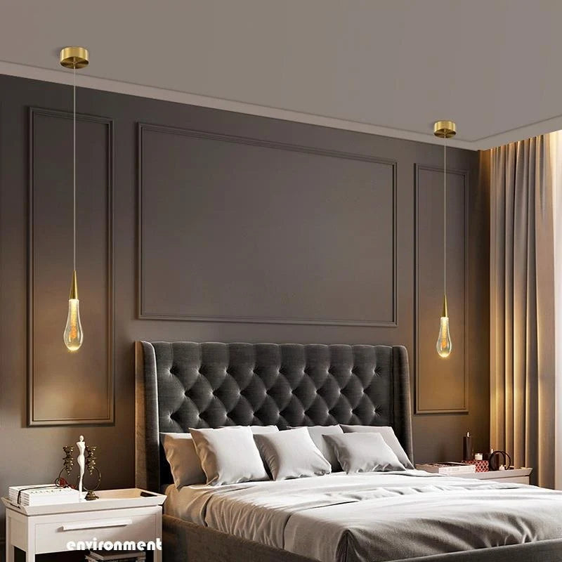 Pendant Lamp Integrated LED Clear Glass & Gold Finish