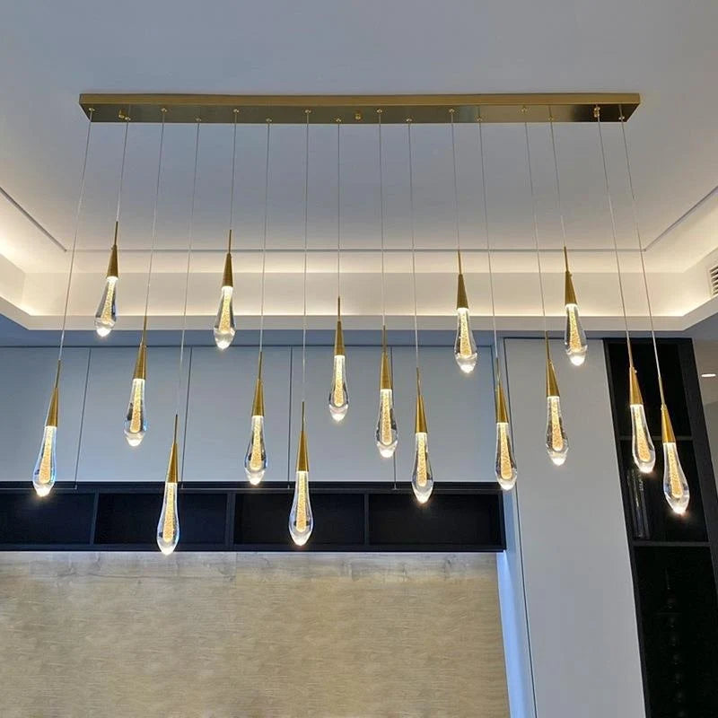 Pendant Lamp Integrated LED Clear Glass & Gold Finish